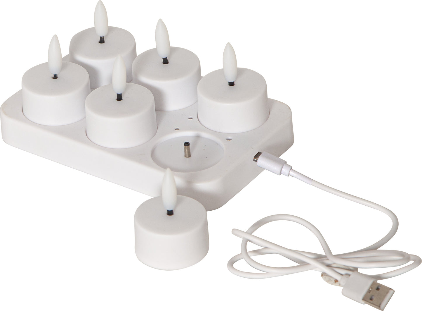 Star Trading - LED Warmtelamp 6-pack Chargeme - 7cm - Wit