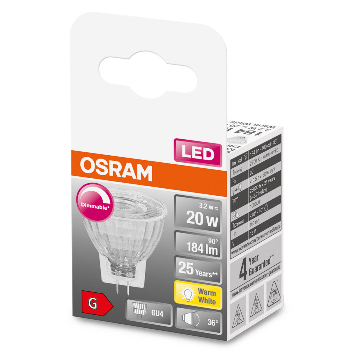 OSRAM LED-LAMPA REFLEKTOR MATT (20) GU4 DIM