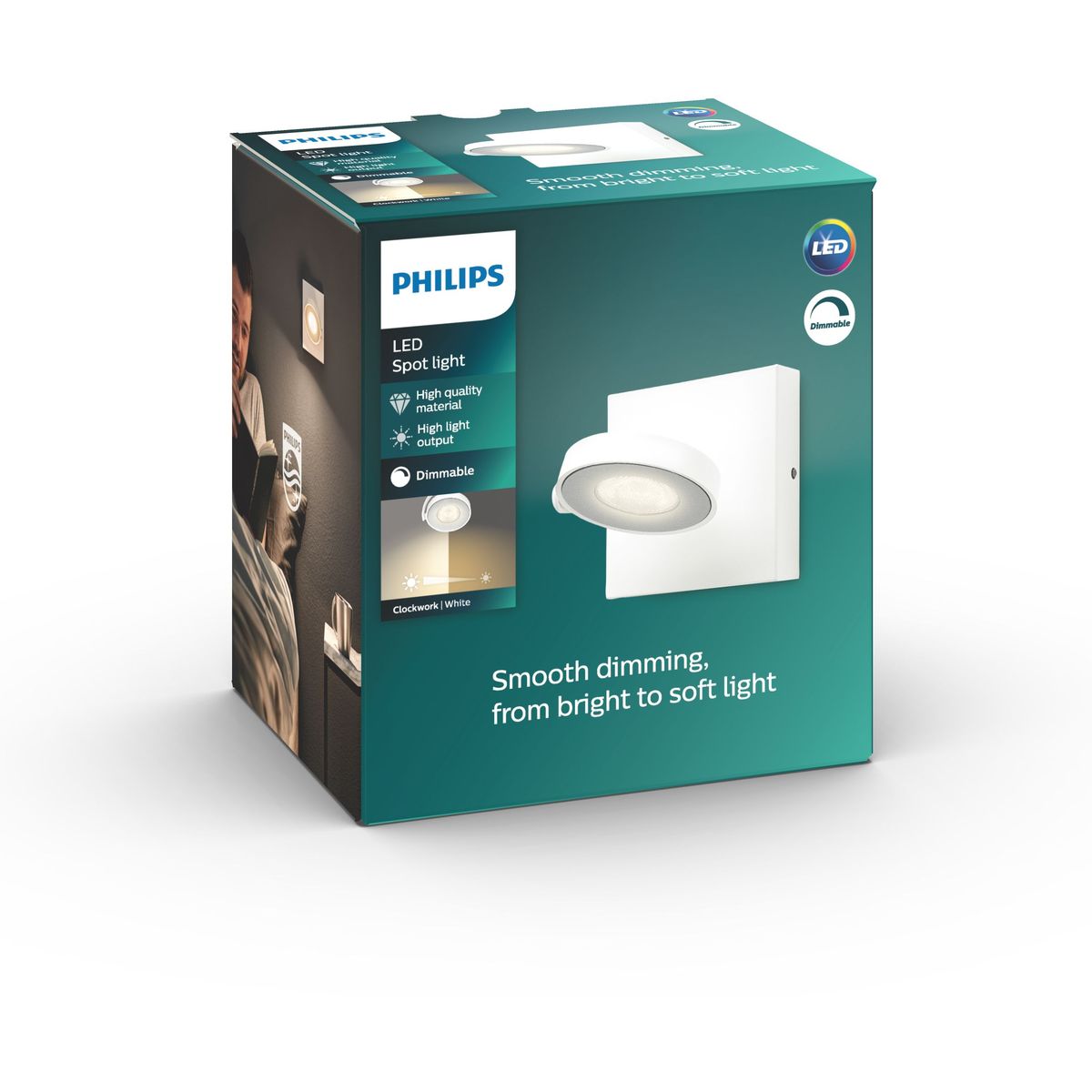 Philips - CLOCKWORK single spot white 1x4.5W SELV 2700K