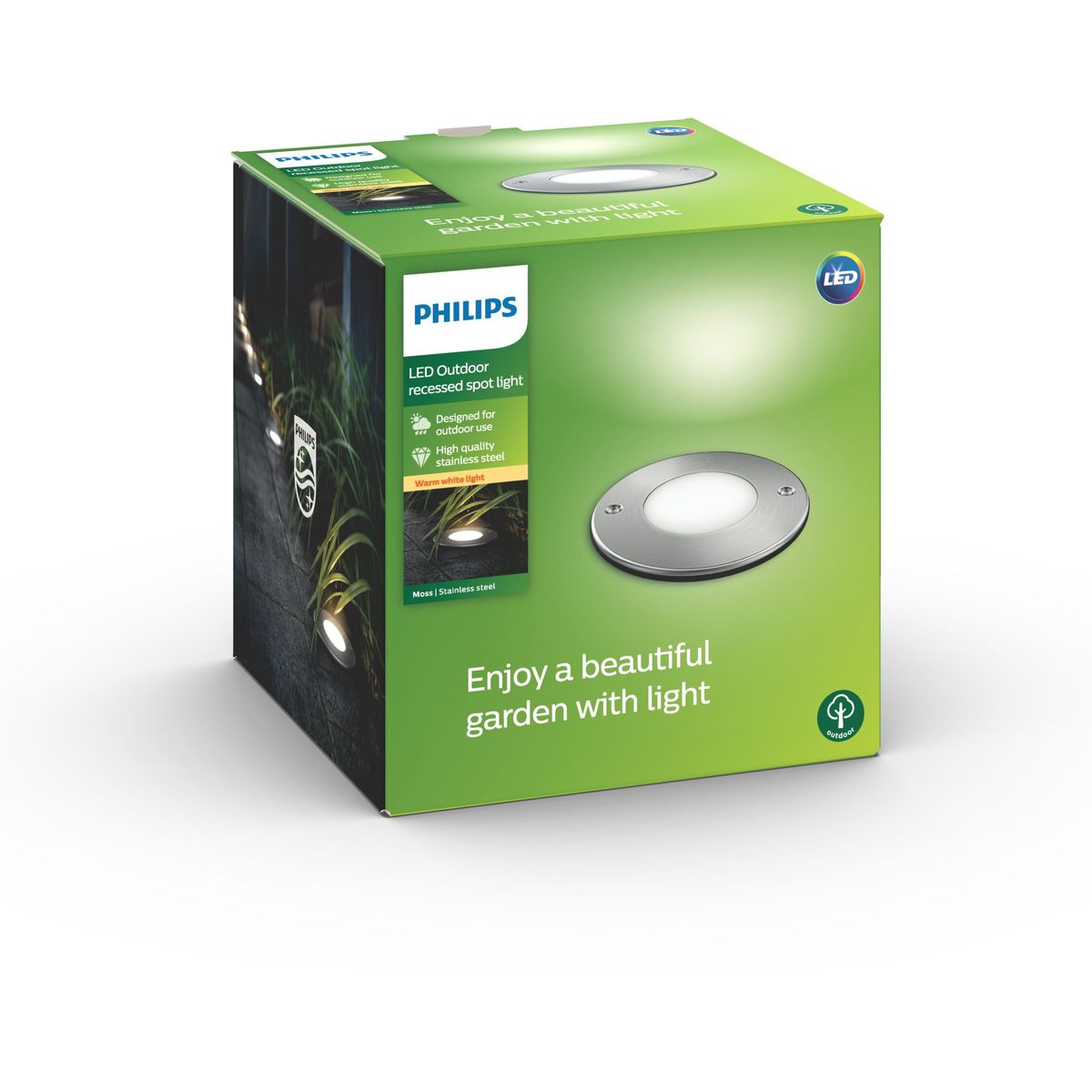 Philips - Moss recessed inox 1x3W 230V