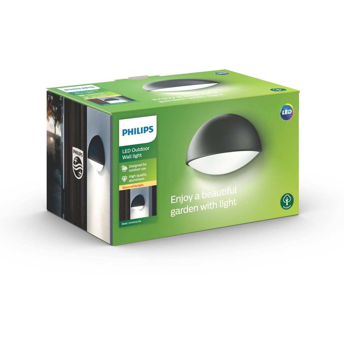Philips - Stofwandlantaarn antraciet 1x3W 230V