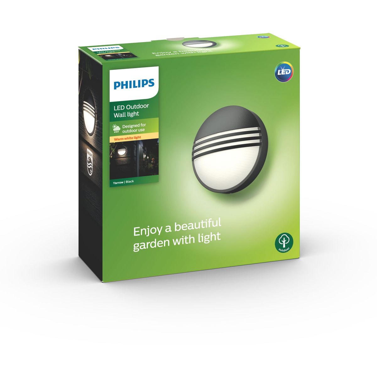 Philips - Duizendblad wandlantaarn zwart 1x6W 230V