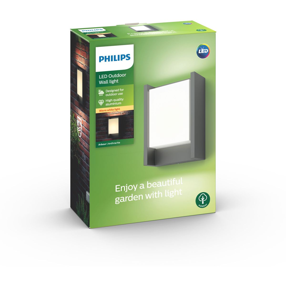Philips - Arbor wandlantaarn antraciet 1x6W 230V