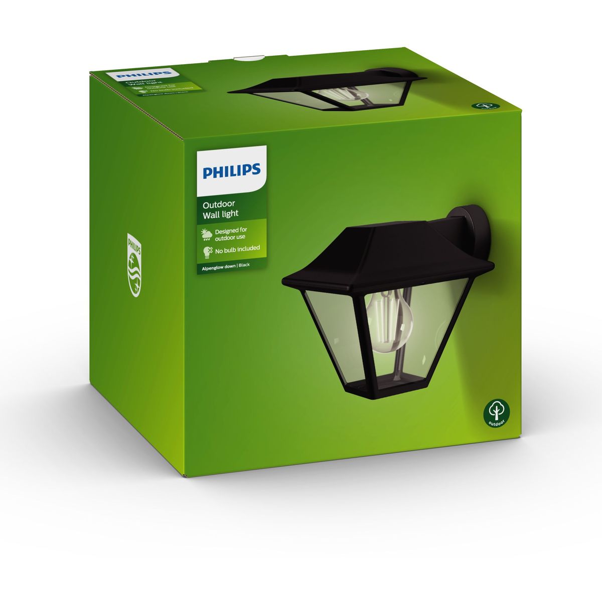 Philips - Alpenglow downwandlantaarn zwart 1x60W