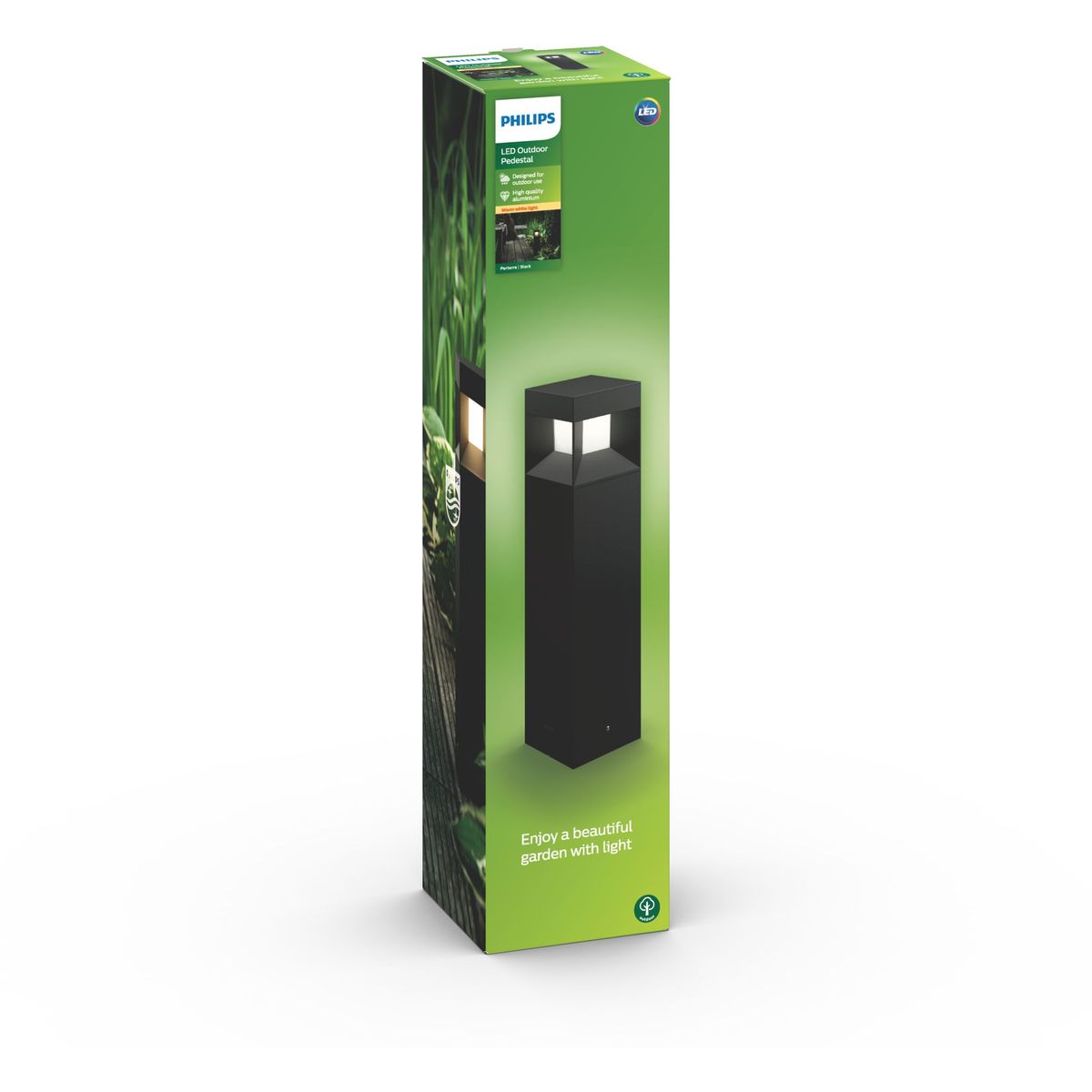 Philips - Parterre pedestal black 1x8W 230V