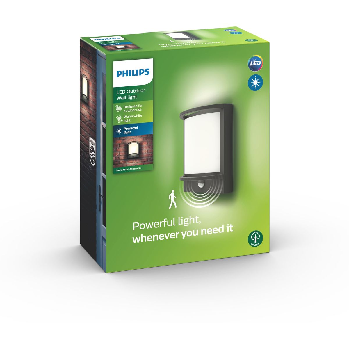 Philips - Samondra IR wandlantaarn antraciet 1x12