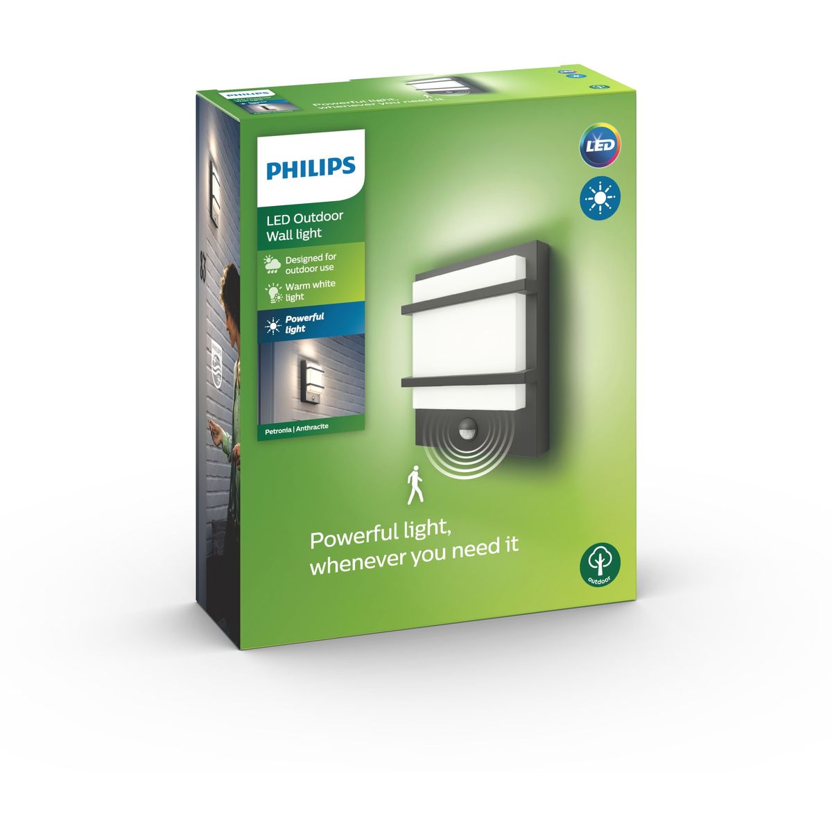 Philips - Petronia IR wandlantaarn antraciet 1x12