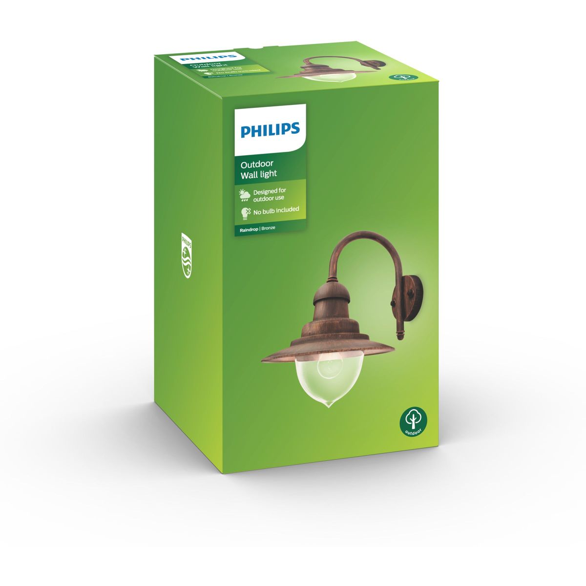 Philips - Raindrop wandlantaarn brons 1x60W 230V