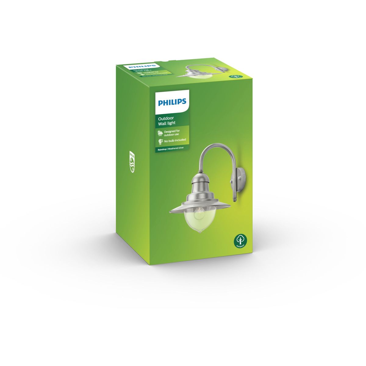 Philips - Raindrop wandlantaarn ijzer 1x60W 230V