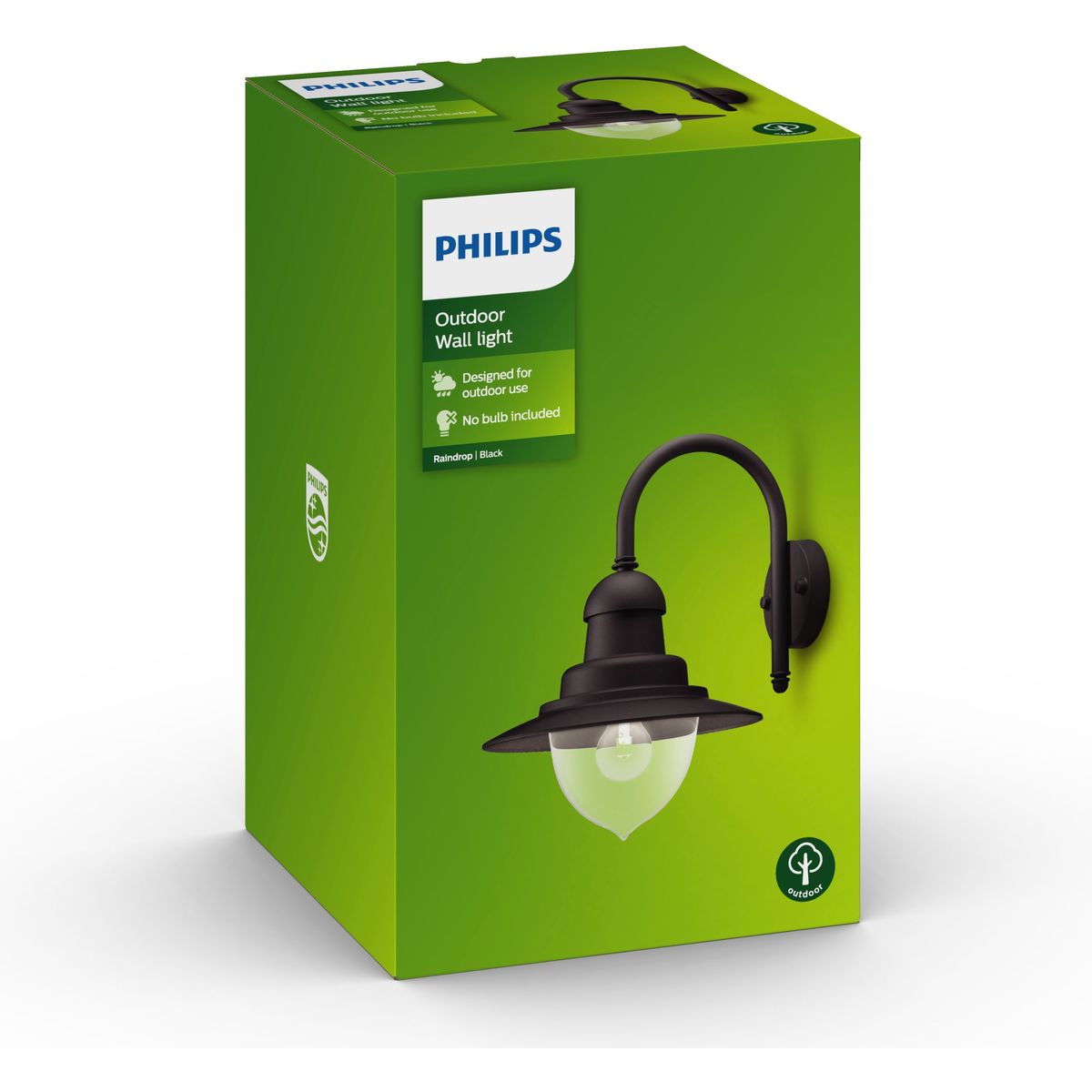 Philips - Raindrop wandlantaarn zwart 1x60W 230V