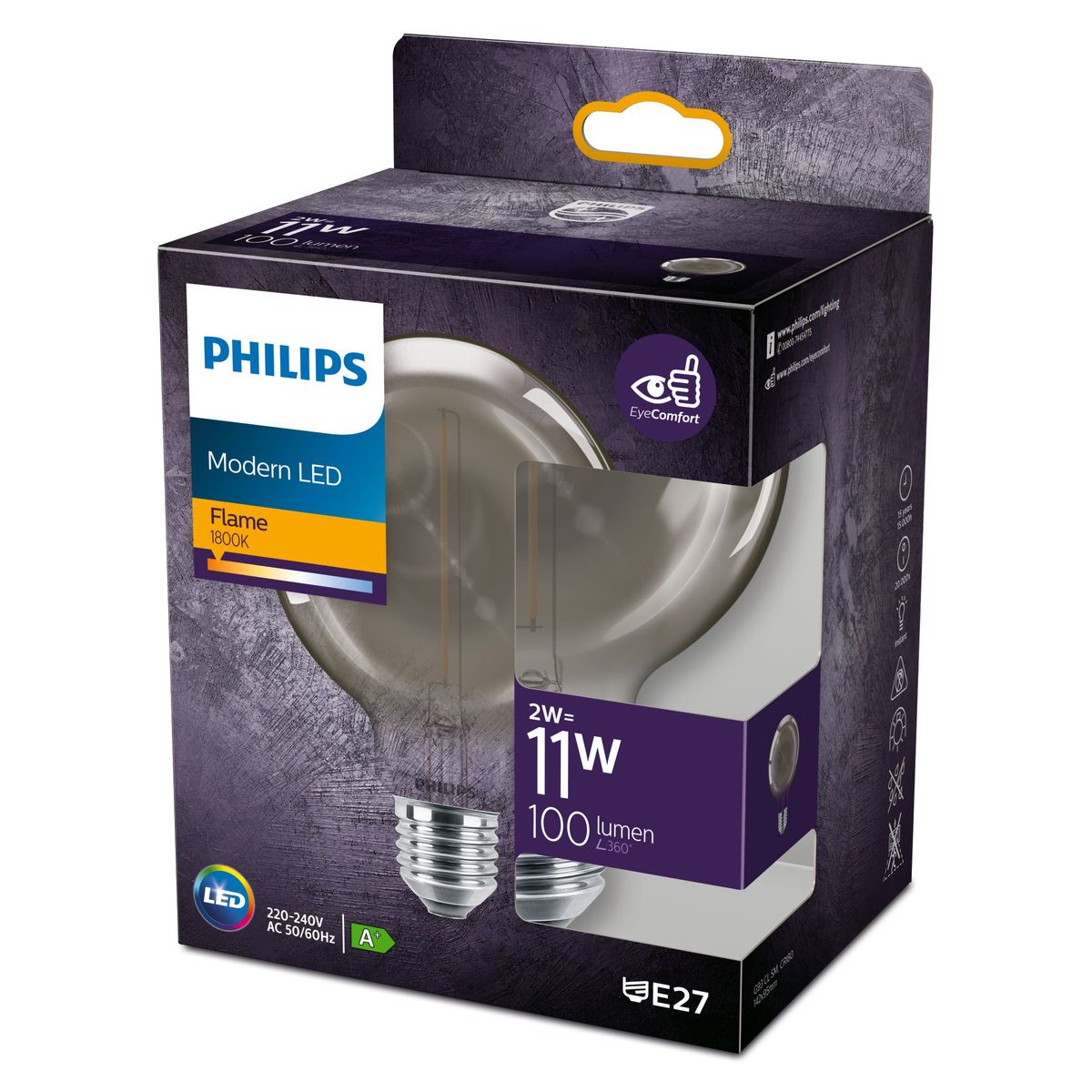 Philips - LED classic 11W G93 E27 smoky ND RF 1PF