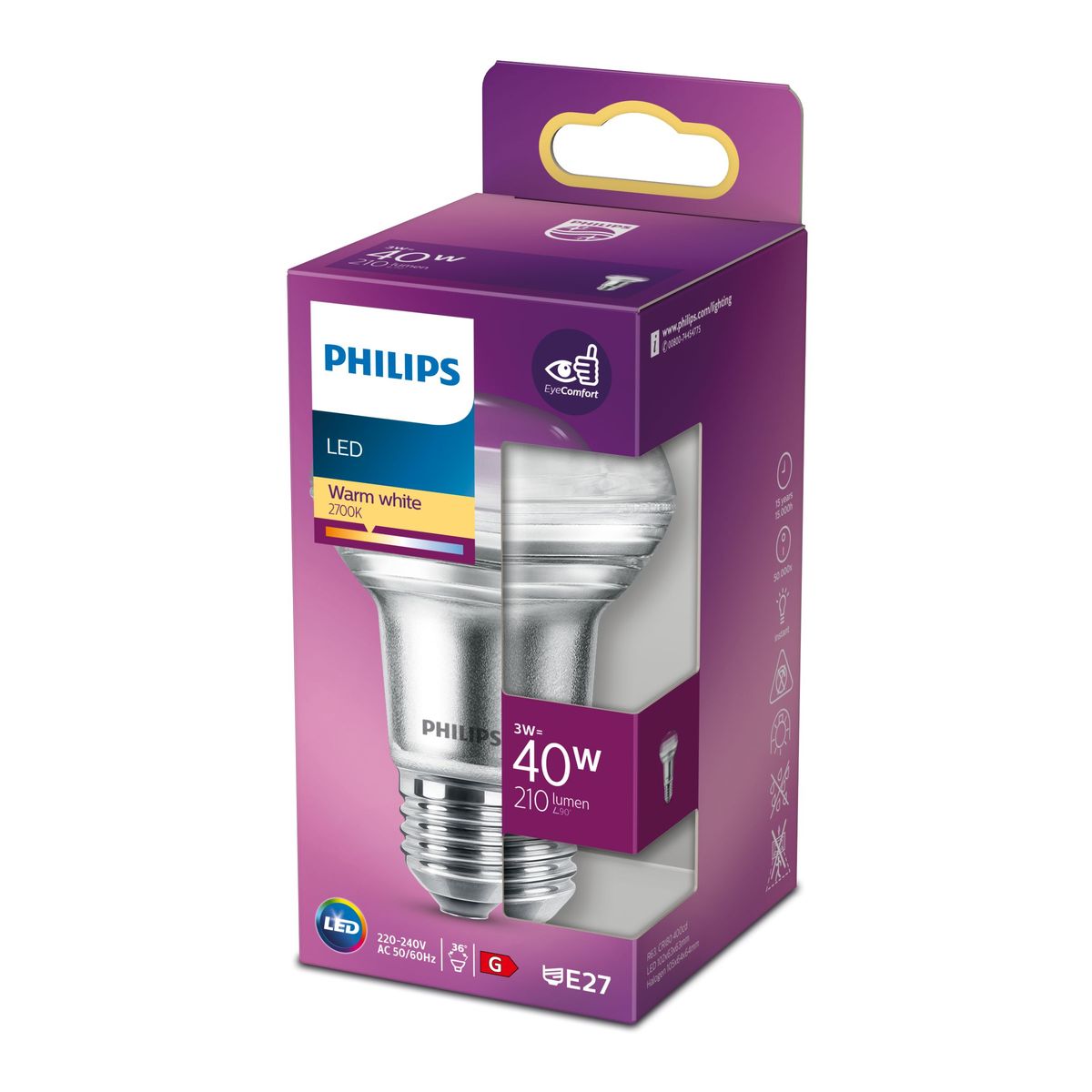 Philips - LED CLA 40W R63 E27 WW 36D RF ND SRT4
