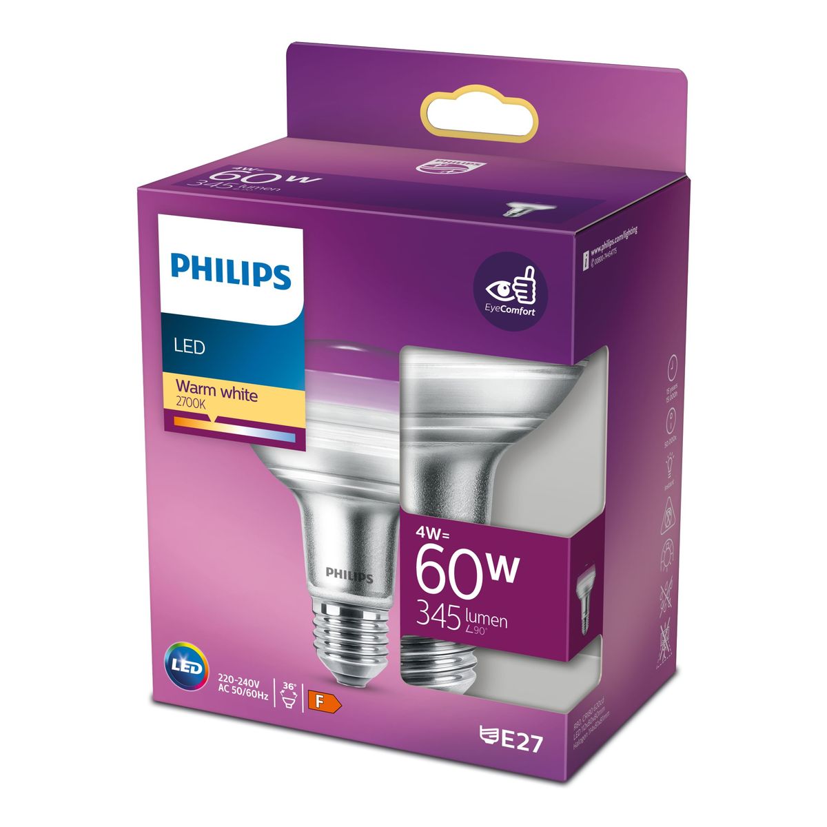 Philips - LED CLA 60W R80 E27 WW 36D ND RF 1PF/4