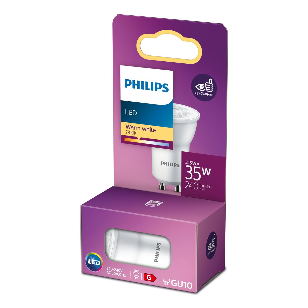 Philips - MR11 GU10 3.5W-35W WW 36D 2700K SRT6