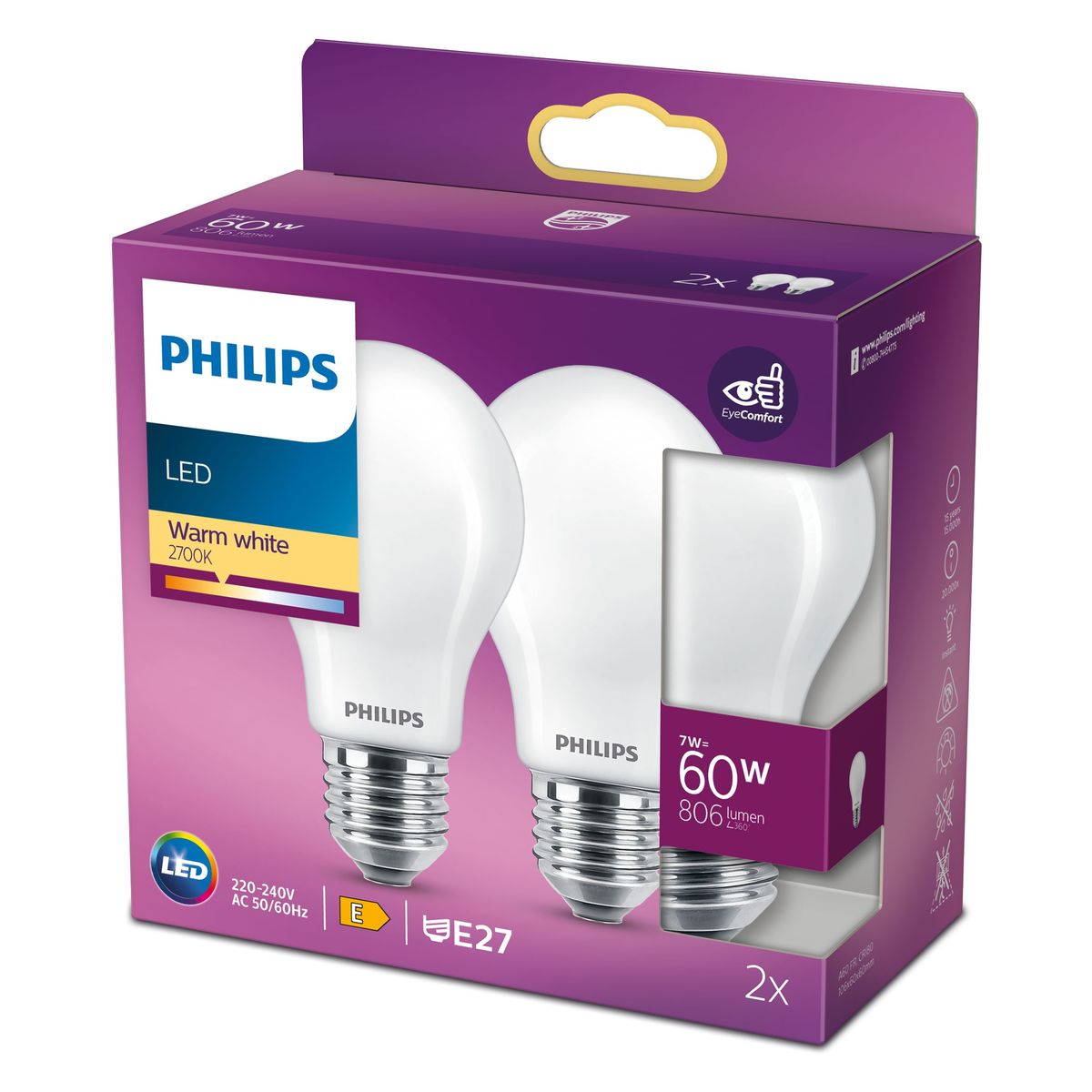 Philips - LEDClassic 60W A60 E27 WW ND RF2SRT6