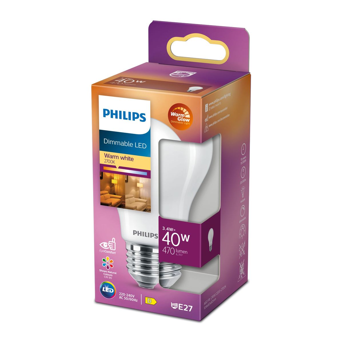 Philips - LED classic 40W A60 E27 FR WGD90 SRT4