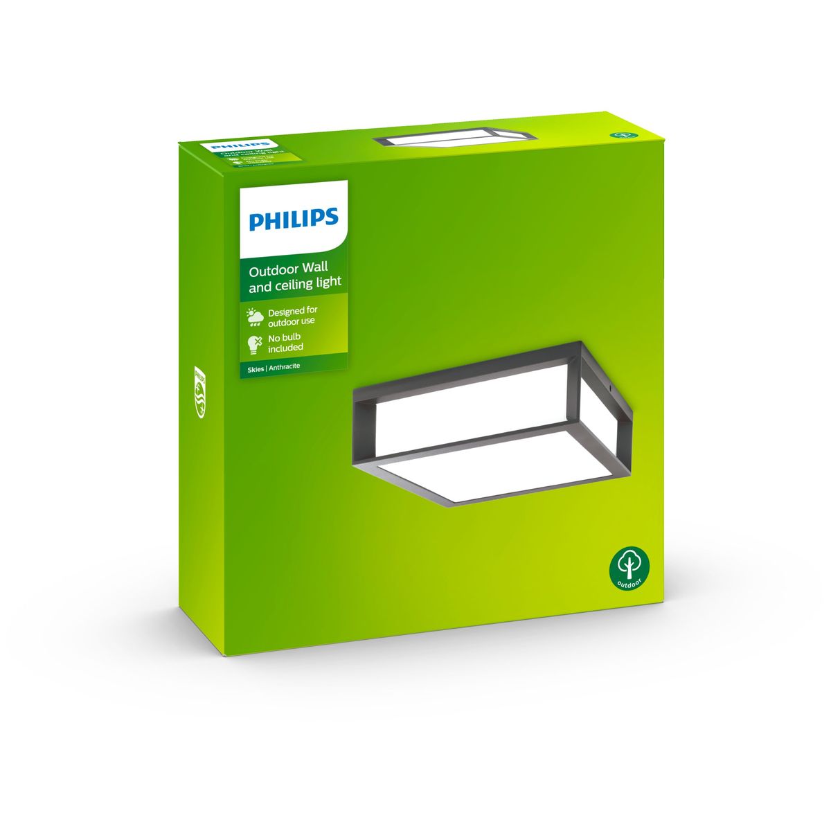 Philips - Skies wandlantaarn antraciet 2x14W 230V