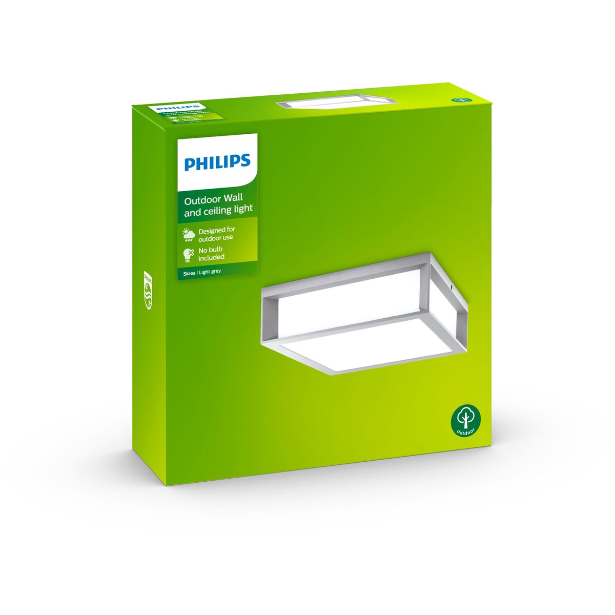 Philips - Skies wandlantaarn grijs 2x14W 230V