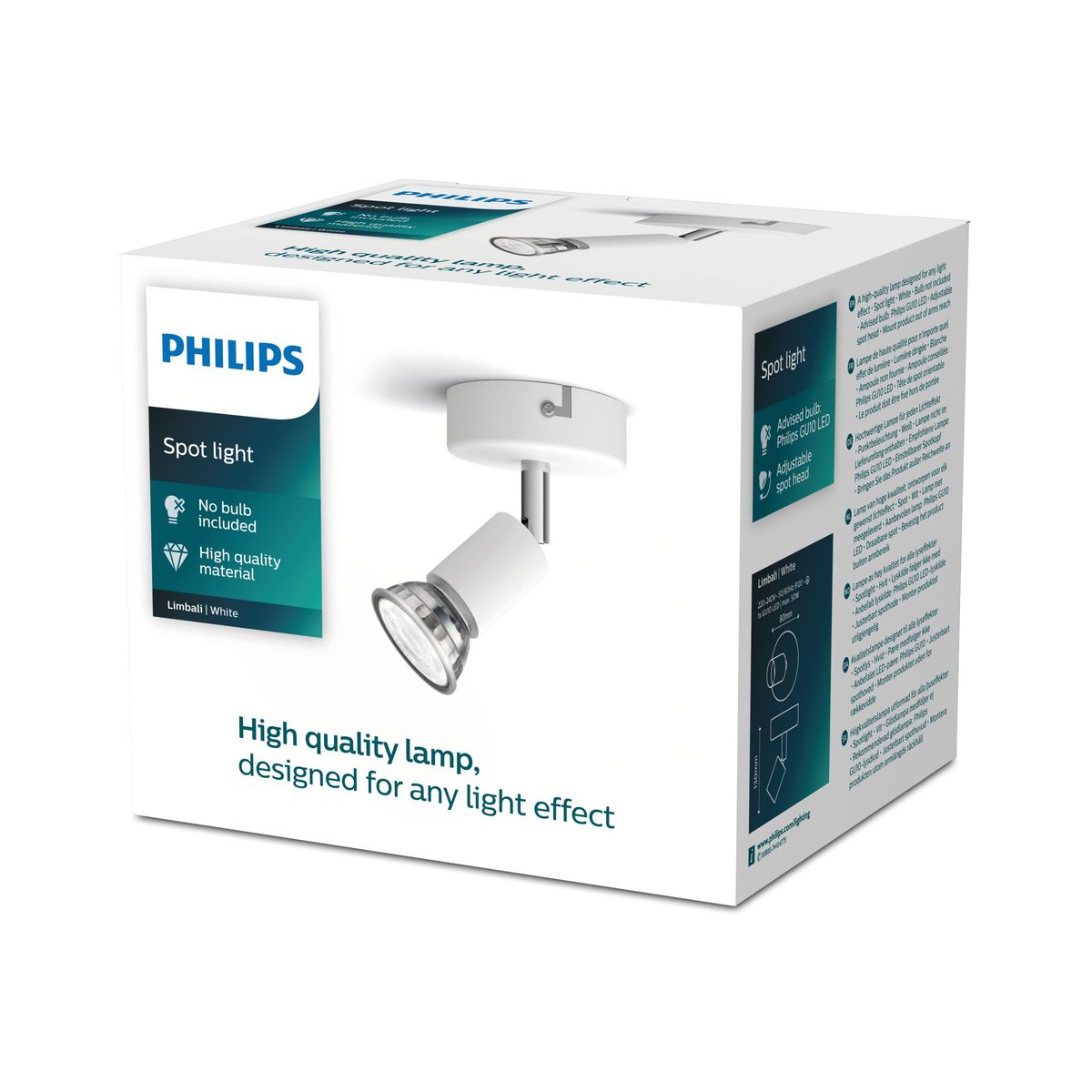 Philips - Limbali enkele spot wit 1x50W 230V