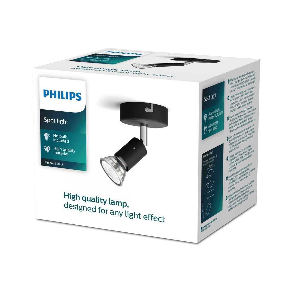 Philips - Limbali enkele spot zwart 1x50W 230V