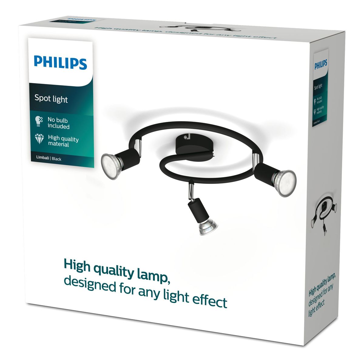 Philips - Limbali plaat/spiraal zwart 3x50W 230V