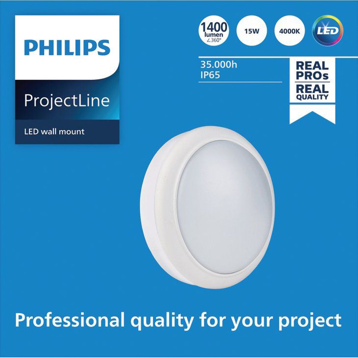 Philips - Projectline Wandmontage rnd 1400lm 4000K