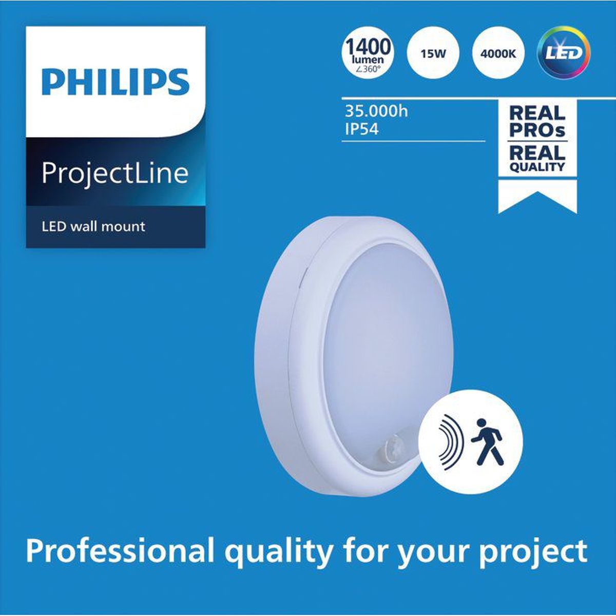 Philips - Projectline Wandmontage rnd 1400 4000K Sen