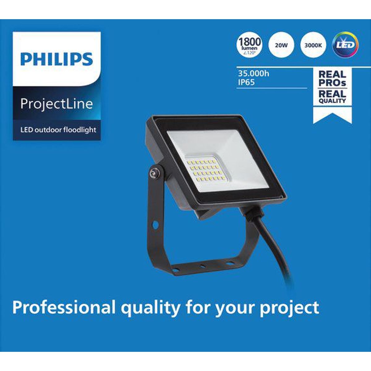 Philips - Projectline Schijnwerper 20W 3000K