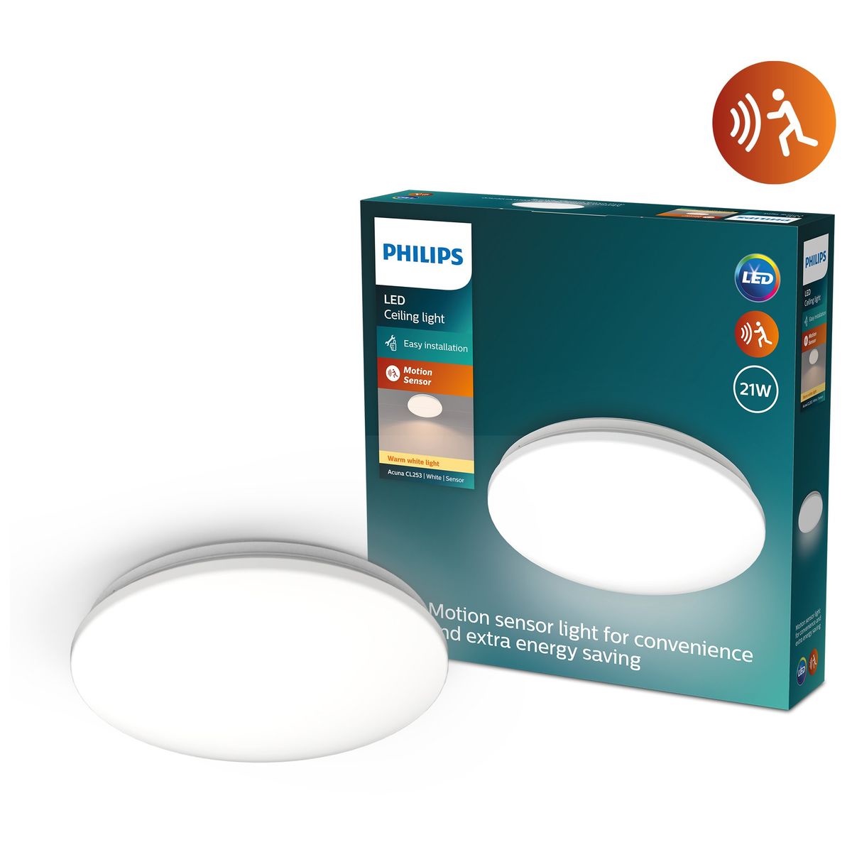 Philips - Acuna CL253 RD 21W 27K W HV-sensor