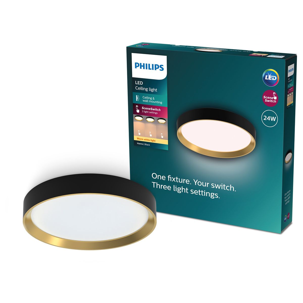 Philips - Hanno plafond RVS RD 24W 27K B_G