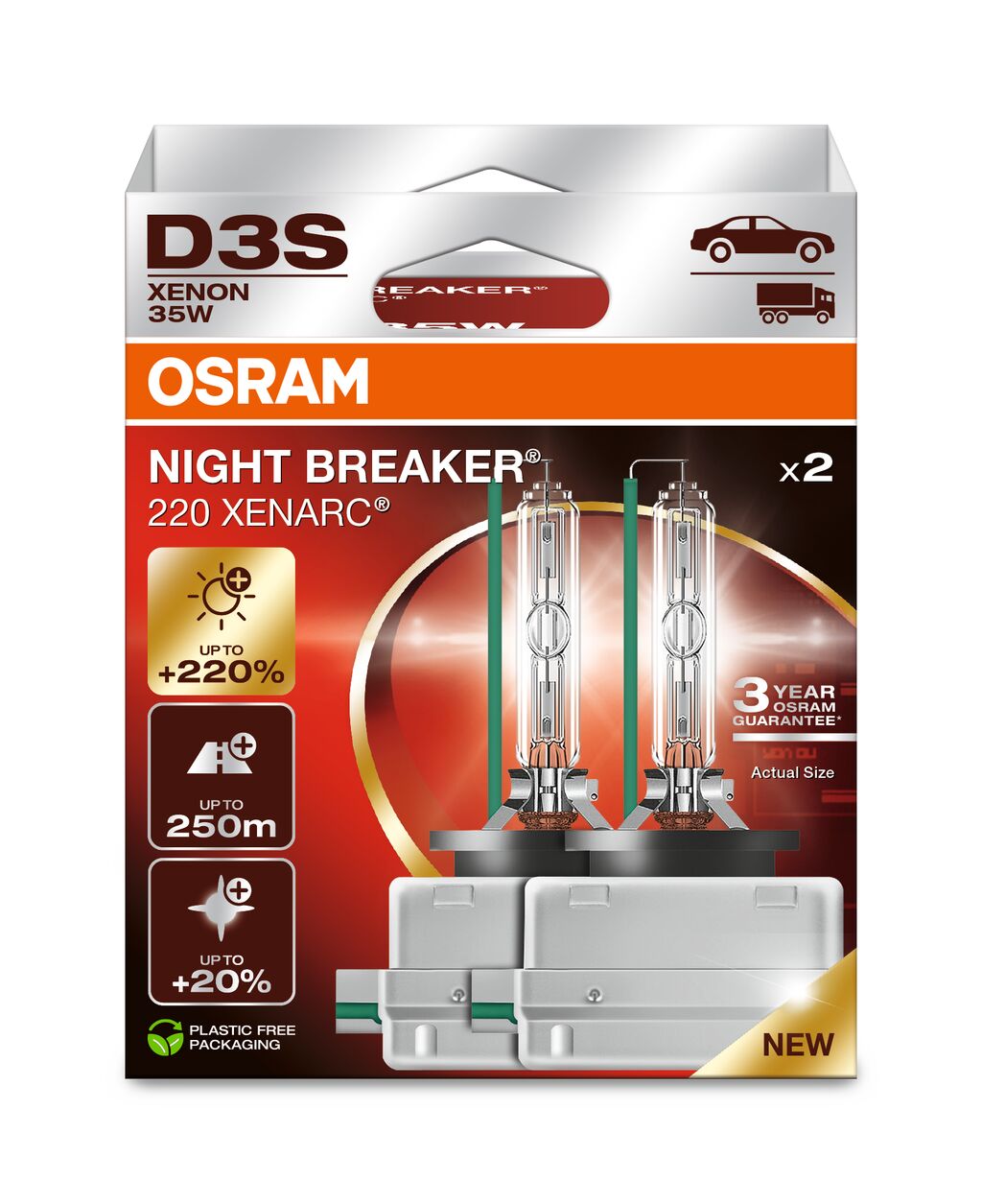 OSRAM XENARC NIGHT BREAKER LASER (VOLGENDE GEGEN) - D3S - 2-PACK