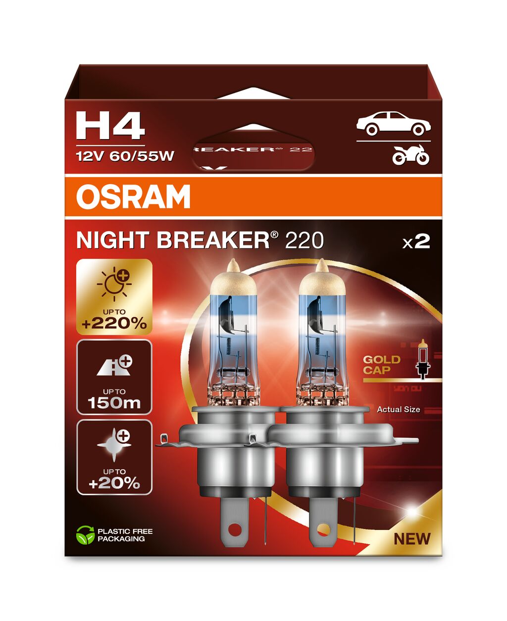 OSRAM NIGHT BREAKER 200 - H4 - 2-pack