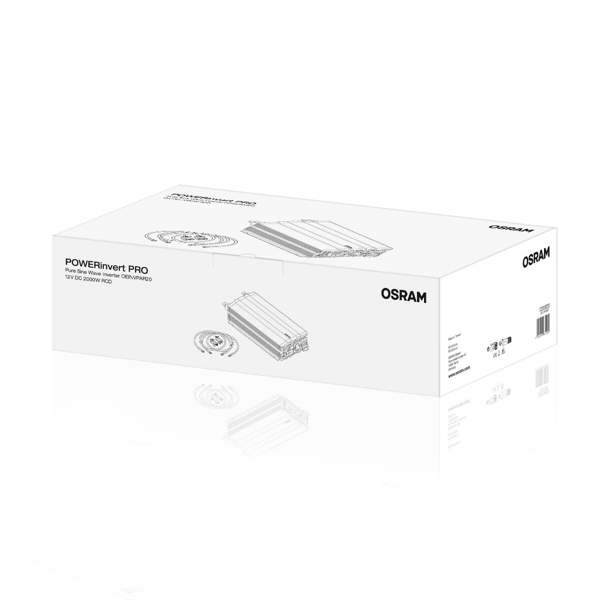 OSRAM Pure Sinusomvormer 12V DC 2000W RCD
