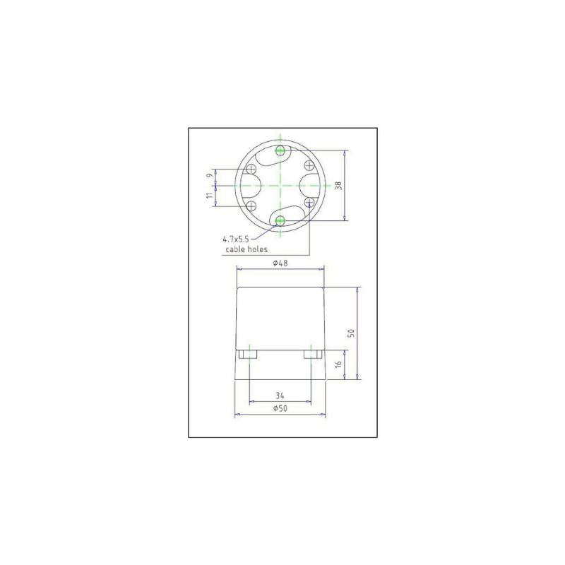 Lampvoet E27 50mm Keramiek Wit