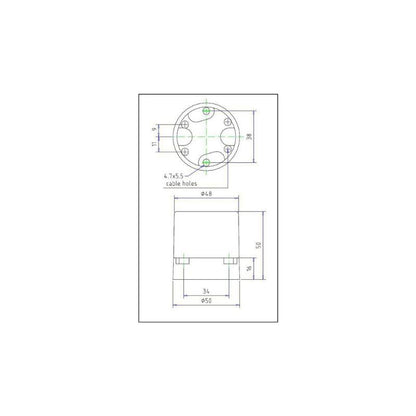 Lampvoet E27 50mm Keramiek Wit