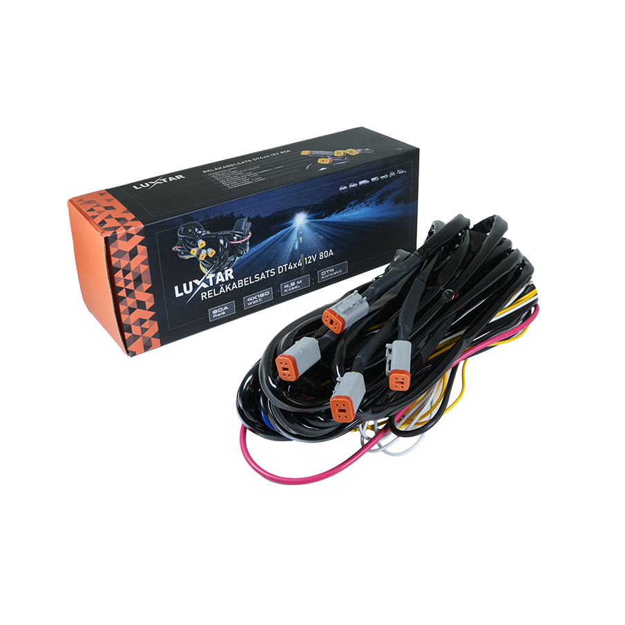 Luxtar Relay kabelset DT-4 X4 12V 80A Relais