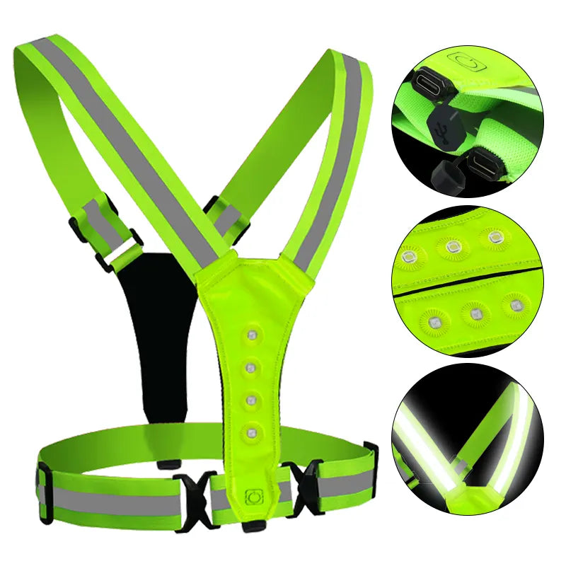 LED-reflecterend vest - SportGlo wit en rood