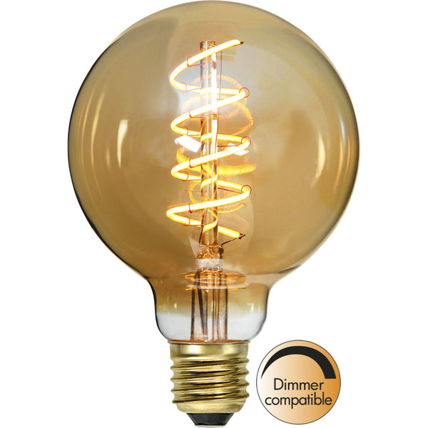 Star Trading - LED lamp E27 G95 Decoled Spiraal Amber - 3,2w - 2000K - Dimbaar
