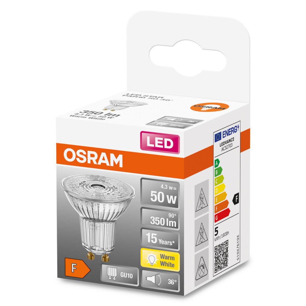 OSRAM LED-LAMPA REFLEKTOR MATT (50) GU10 VARMVIT