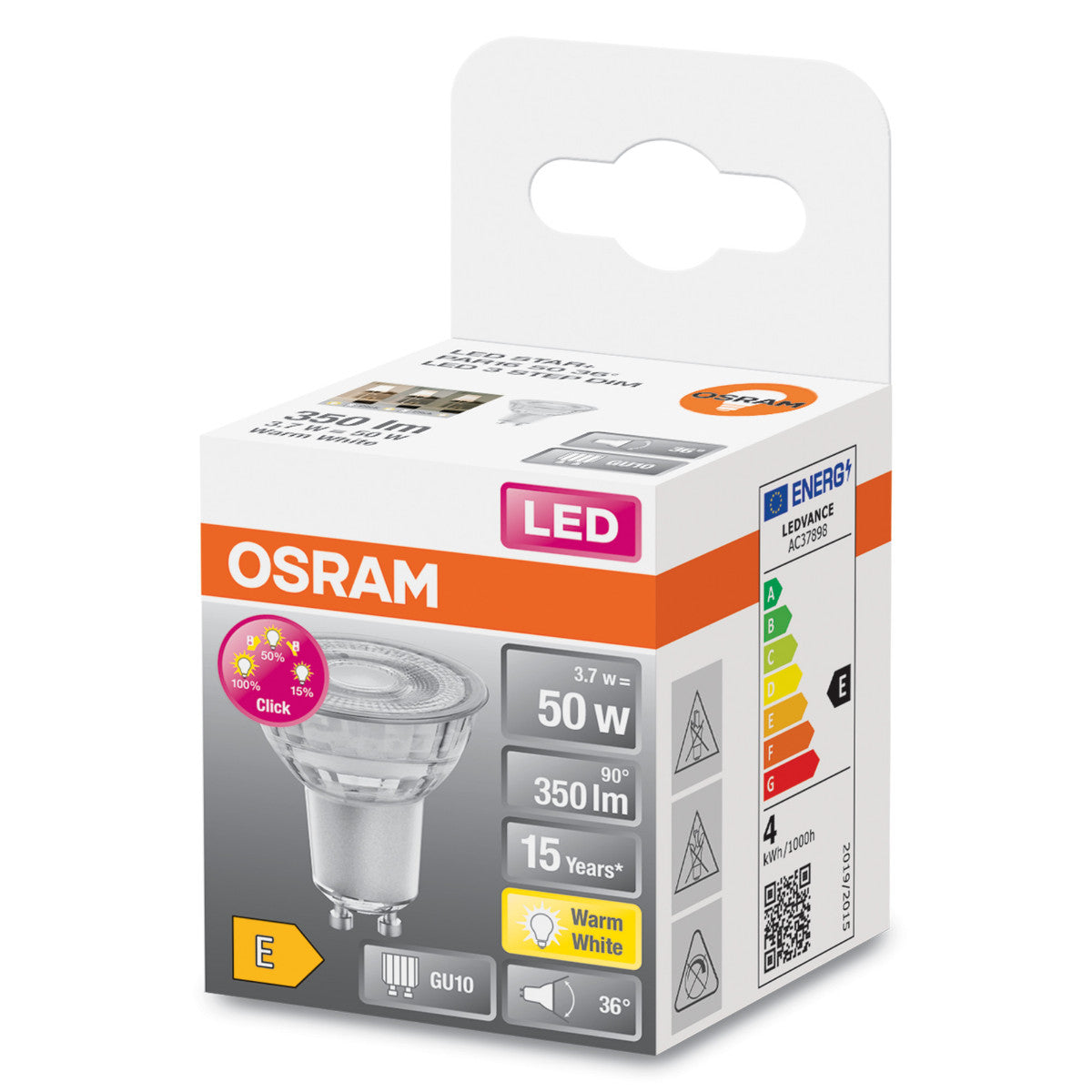 OSRAM LED-LAMPA REFLEKTOR MATT (50) GU10 3-STEGSDIM