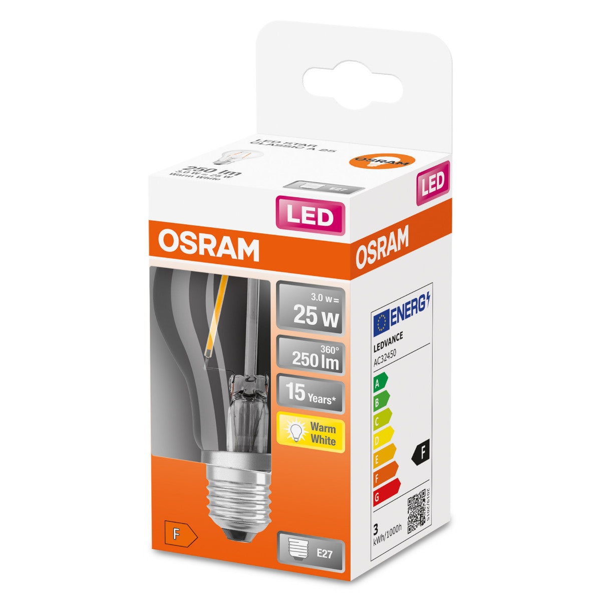 OSRAM LED-LAMPA NORMAL KLAR (25) E27 VARMVIT