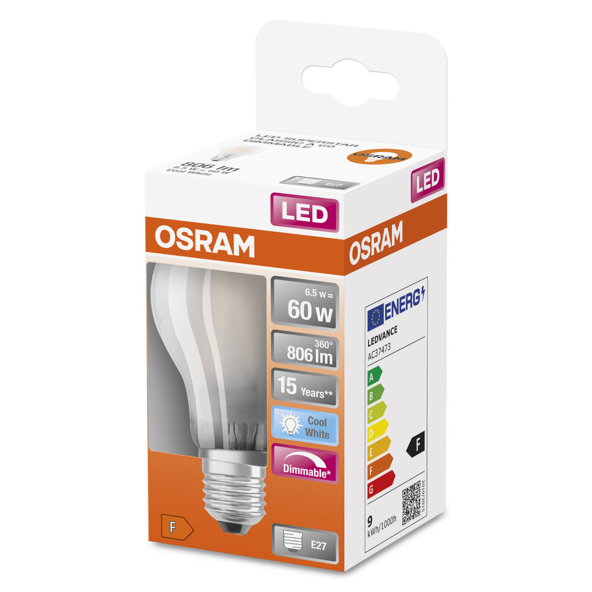 OSRAM LED-LAMPA RUND MATT (60) DIM E27