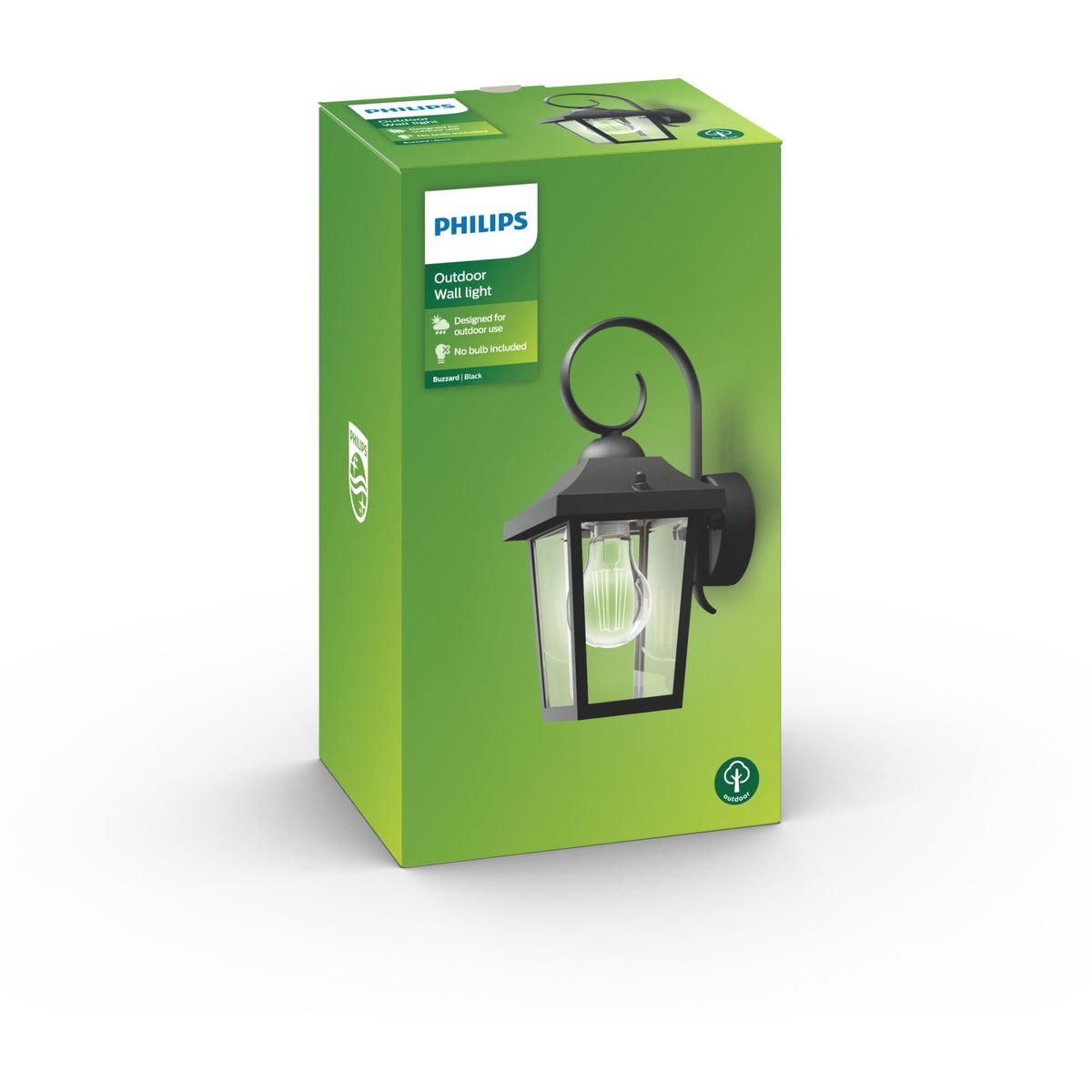 Philips - Buizerd wandlantaarn zwart 1x60W 230V