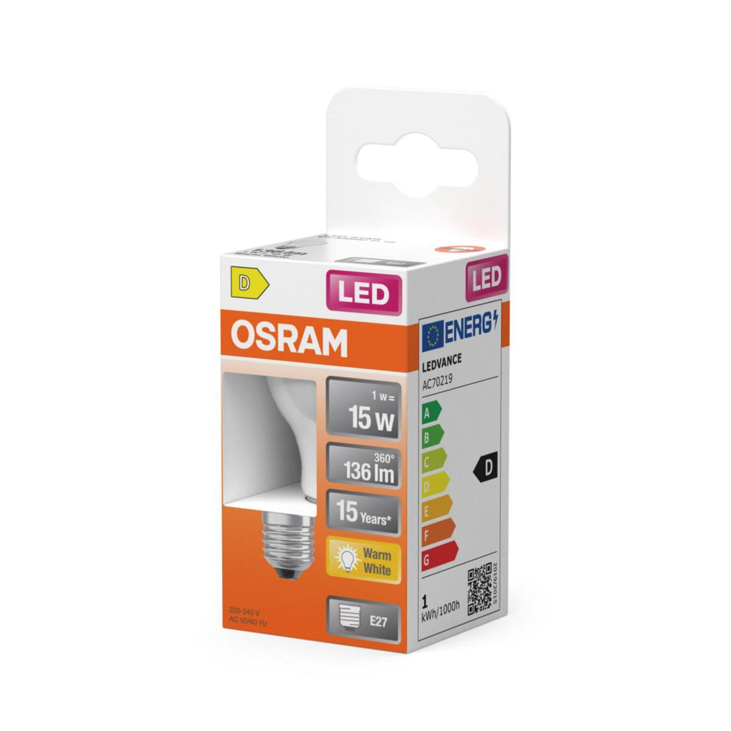 OSRAM LED LAMPEN ROND MAT (15) E27 WARM WIT | 1W