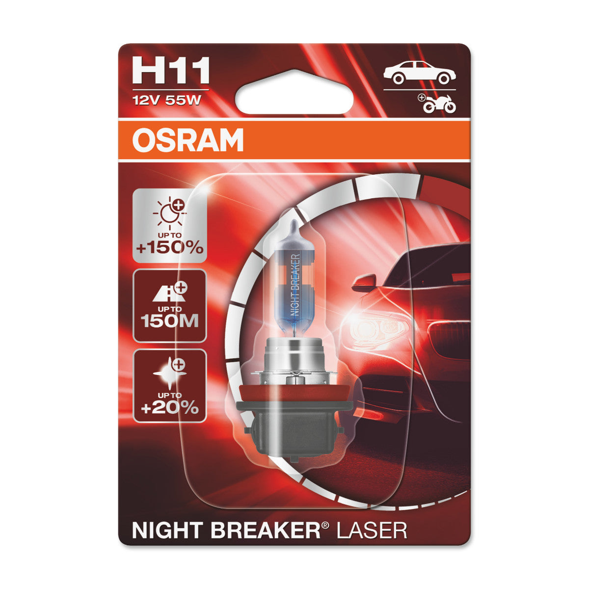 OSRAM NIGHT BREAKER® LASER H11 enkele blisterverpakking