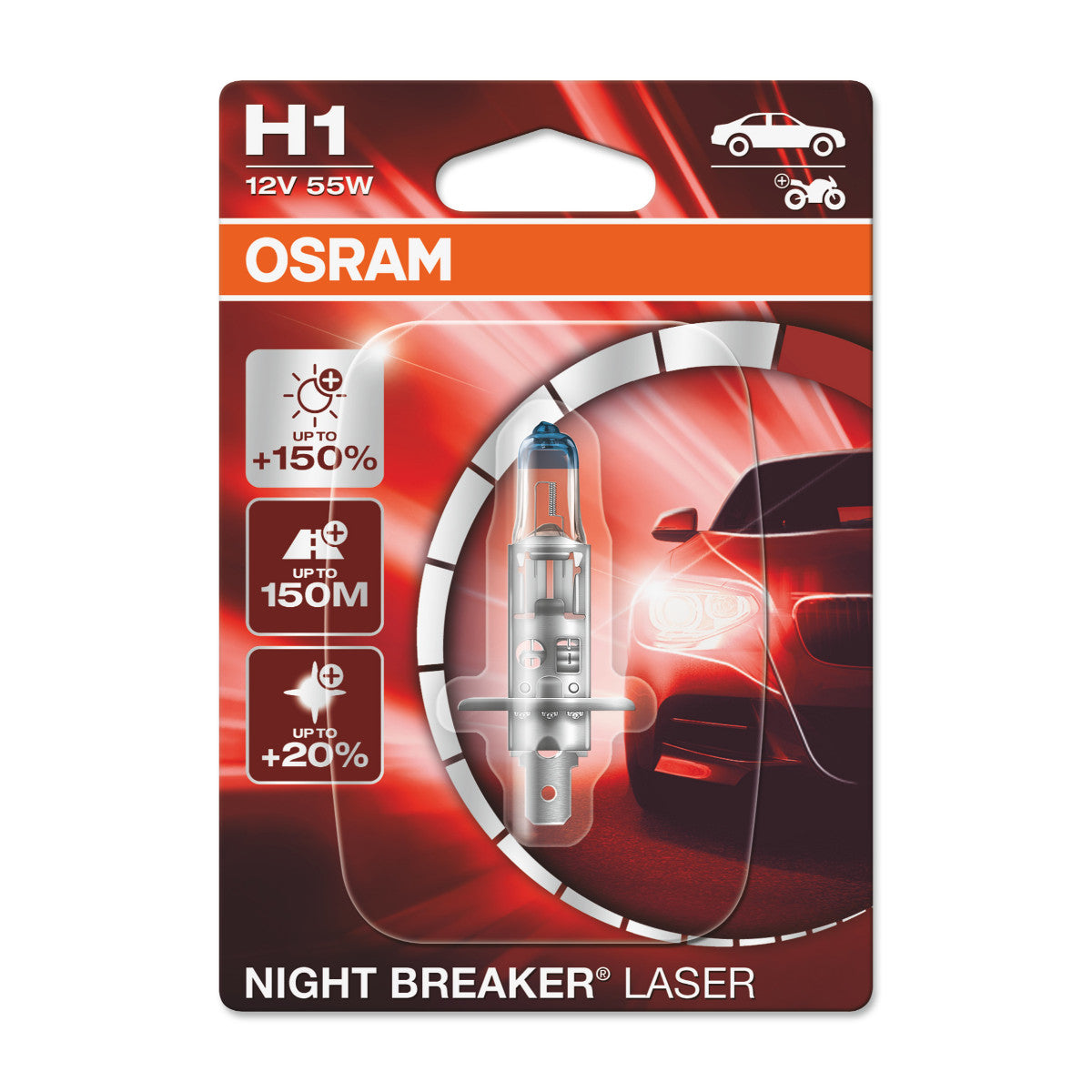 OSRAM NIGHT BREAKER® LASER H1 enkele blisterverpakking