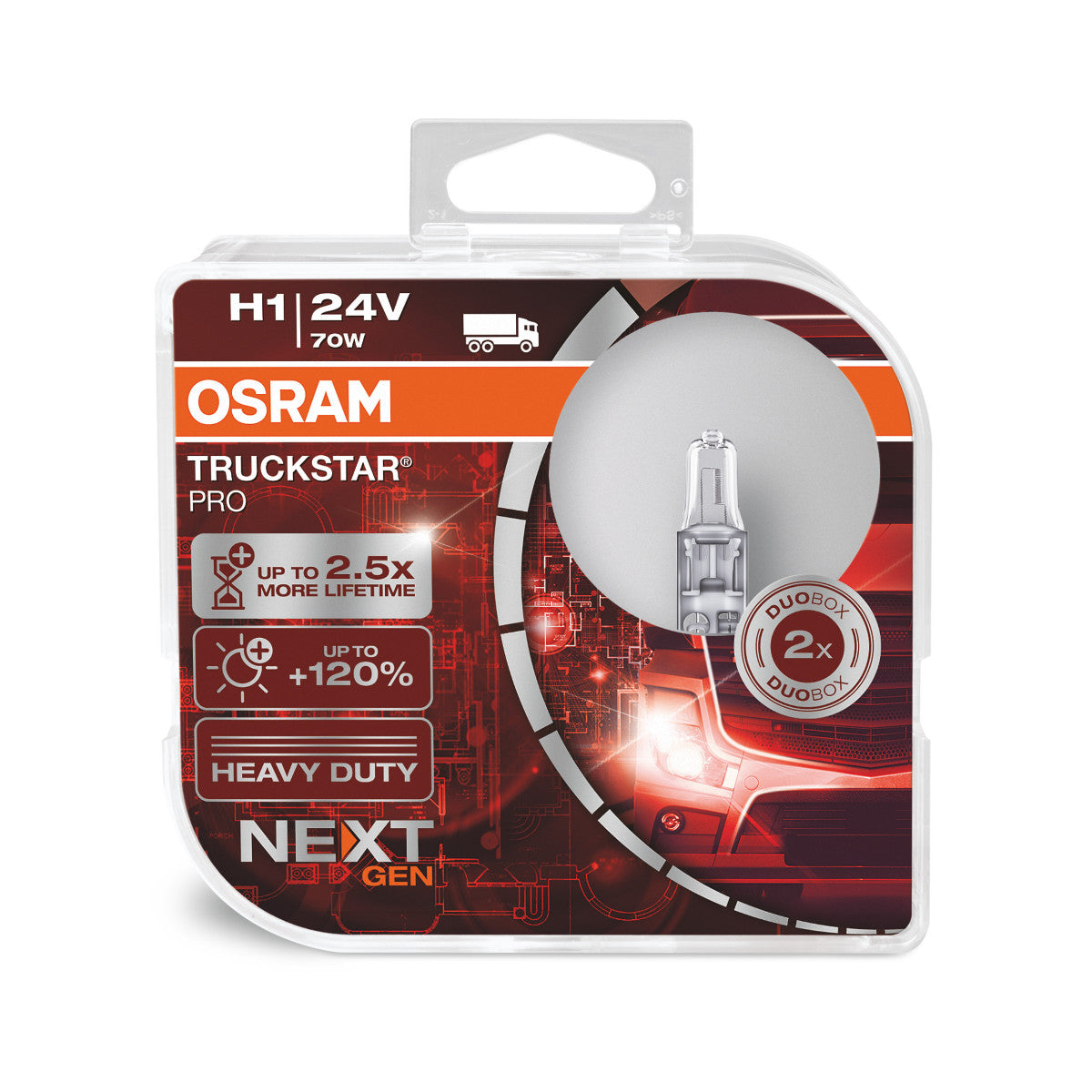 OSRAM TRUCKSTAR PRO - H1 Halogeen koplamplamp - 2-PACK