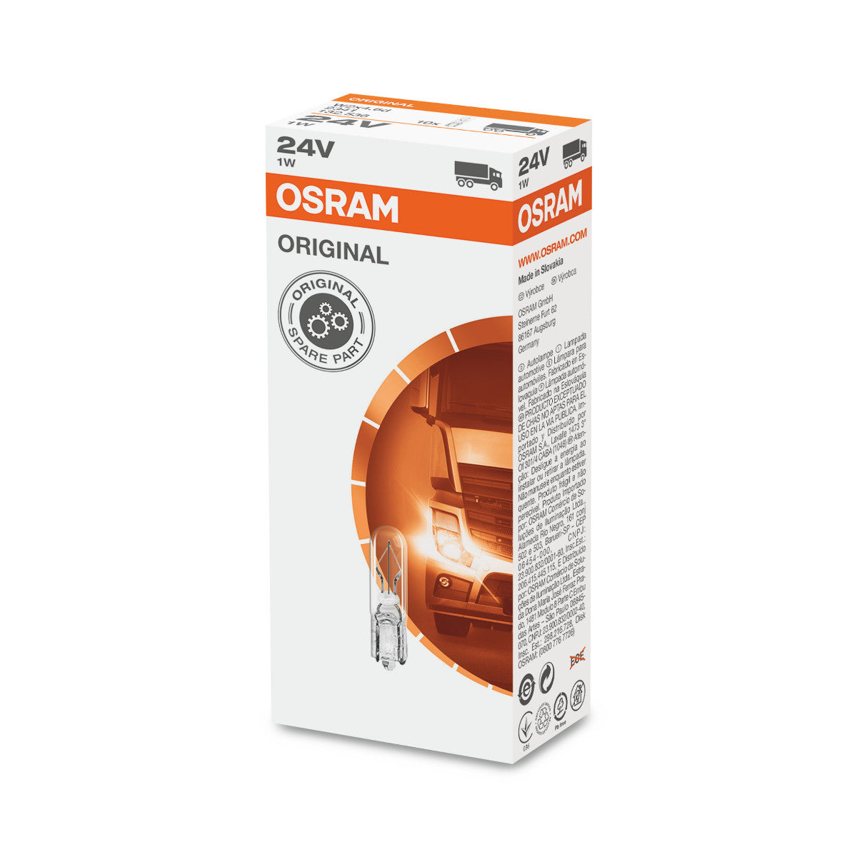 OSRAM ORIGINAL - WEDGE BASE - 1W - 24V - Extra gloeilamp