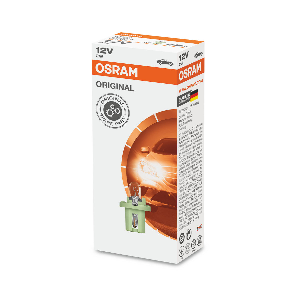 OSRAM ORIGINAL - KUNSTSTOF MF BASE - 2W - BX8.5d - Extra gloeilamp