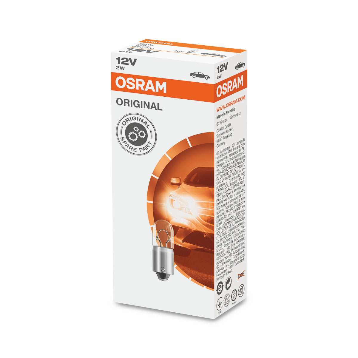 OSRAM ORIGINEEL - METALEN BASIS - 2W - 12V